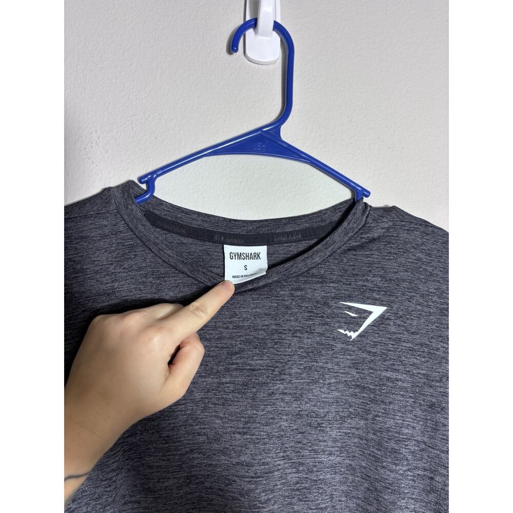 Gymshark Men's Long Sleeve Training Shirt Marl Gray Size Small Activewear Logo - Picture 2 of 4